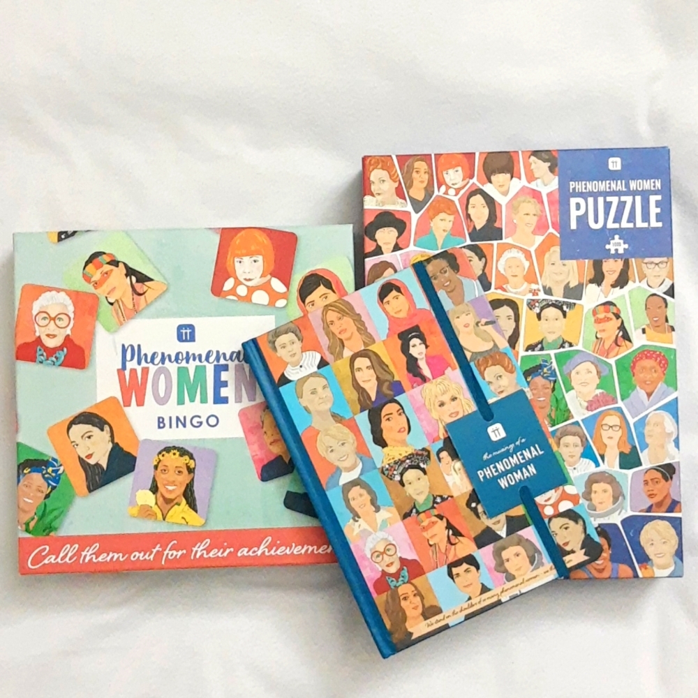 Phenomenal Women Bundle - Bingo Game, Puzzle, School Journal Book 3 Pcs NEW - Picture 1 of 16